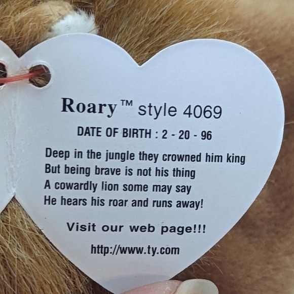 TY Roary The lion Bean Baby with tags - Picture 9 of 9